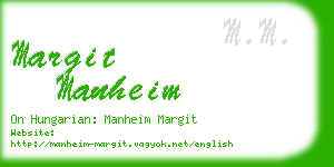 margit manheim business card